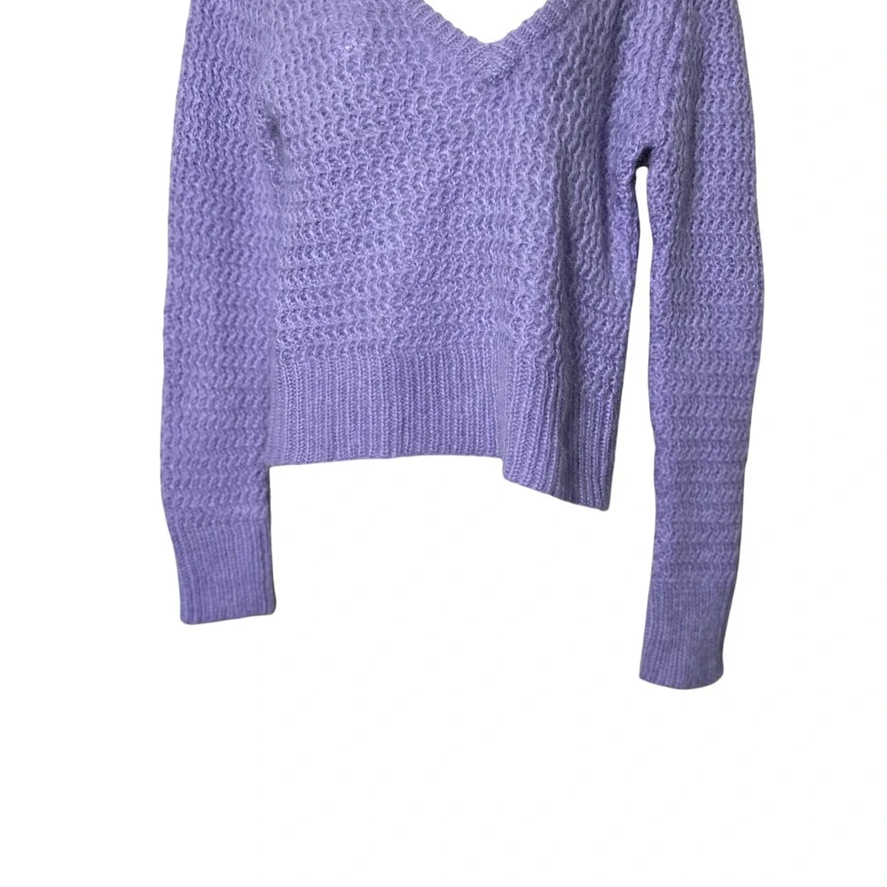 Happy Sheep Lavender Mohair Extra Fine Merino Wool V-Neck Sweater Italy Large‎ - Picture 9 of 10
